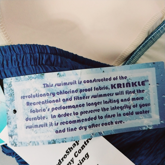 🔵BOGO FREE🔵 NWT Swim & Sweat Blue One Piece Swim Suit SZ 26W - Picture 6 of 7